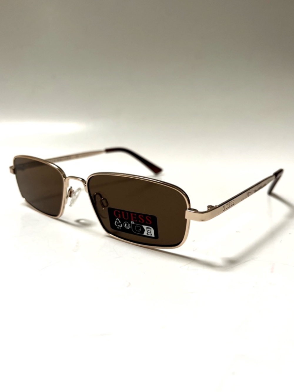 New GUESS Slim Rectangle Sunglasses GO00094 Metal Gold